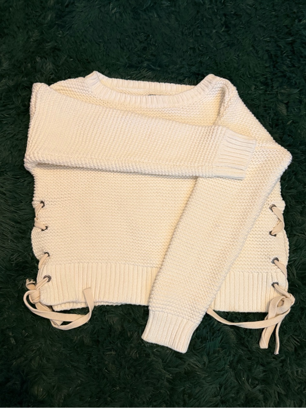 Abercrombie & Fitch Lace Up Side Chunky Knit Sweater Size Small